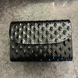butter LONDON Black Textured Clutch